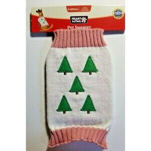 Pet Sweater  Winter Tree Holiday Themed Heart to Tail Knit Size XS